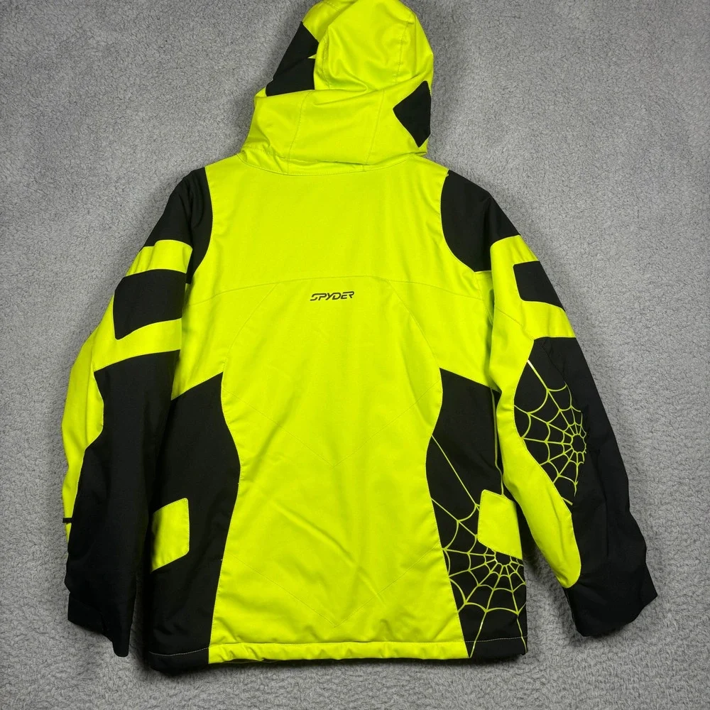 Spyder Kids Neon Yellow Black Ski Jacket 10k/10k Big Kids Size 18 XL 5058-11